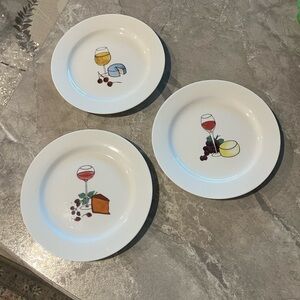 Ursula Dodge “Wine and Cheese” Plate Set(3)
